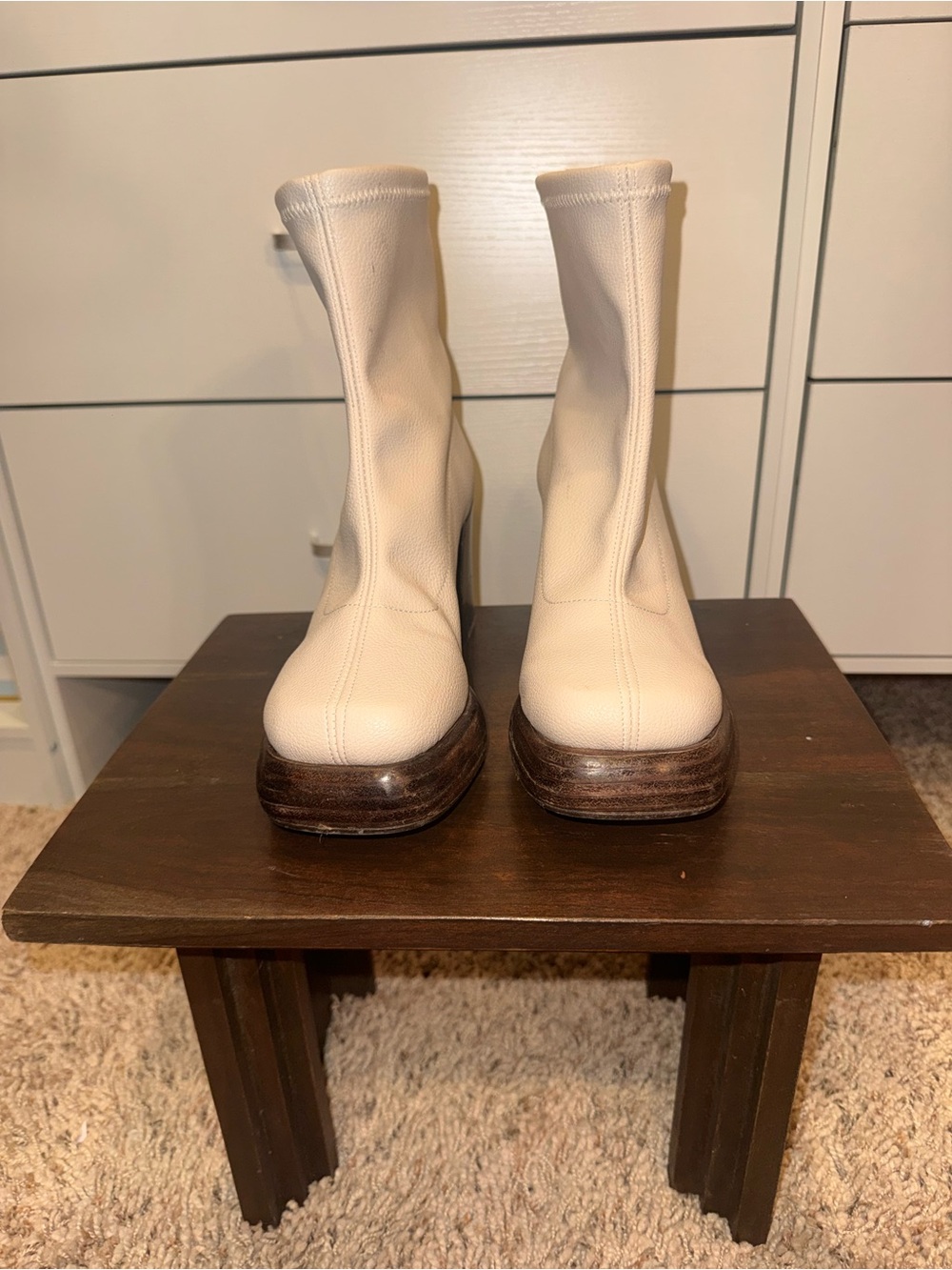 INTENTIONALLY BLANK MARLOWE VEGAN PLATFORM BOOT - CREAM